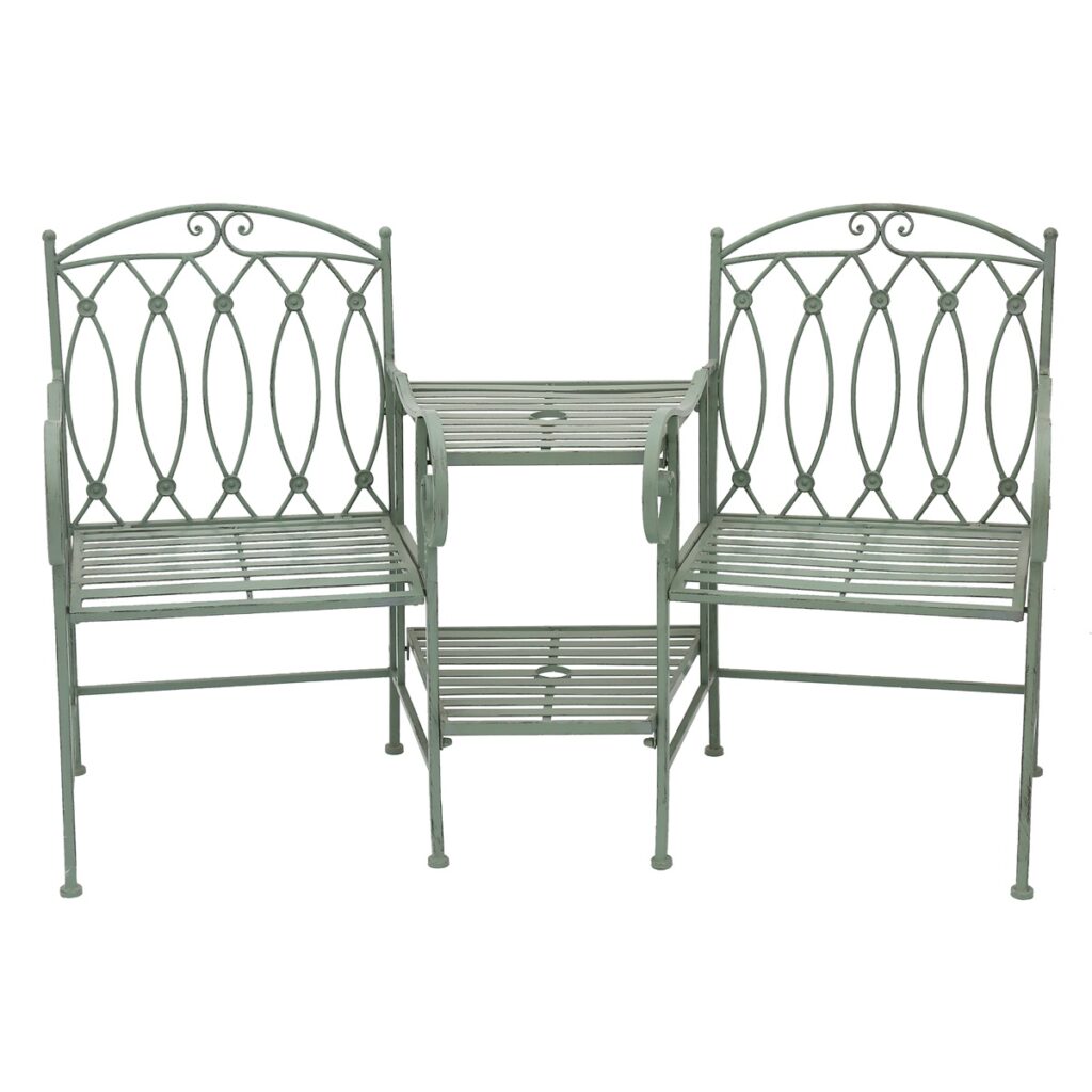 Scroll Design Metal Garden Love Seat 5029936998187 2